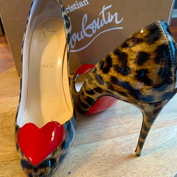 Christian Louboutin Leopard Heart Heels - Picture 1 of 4
